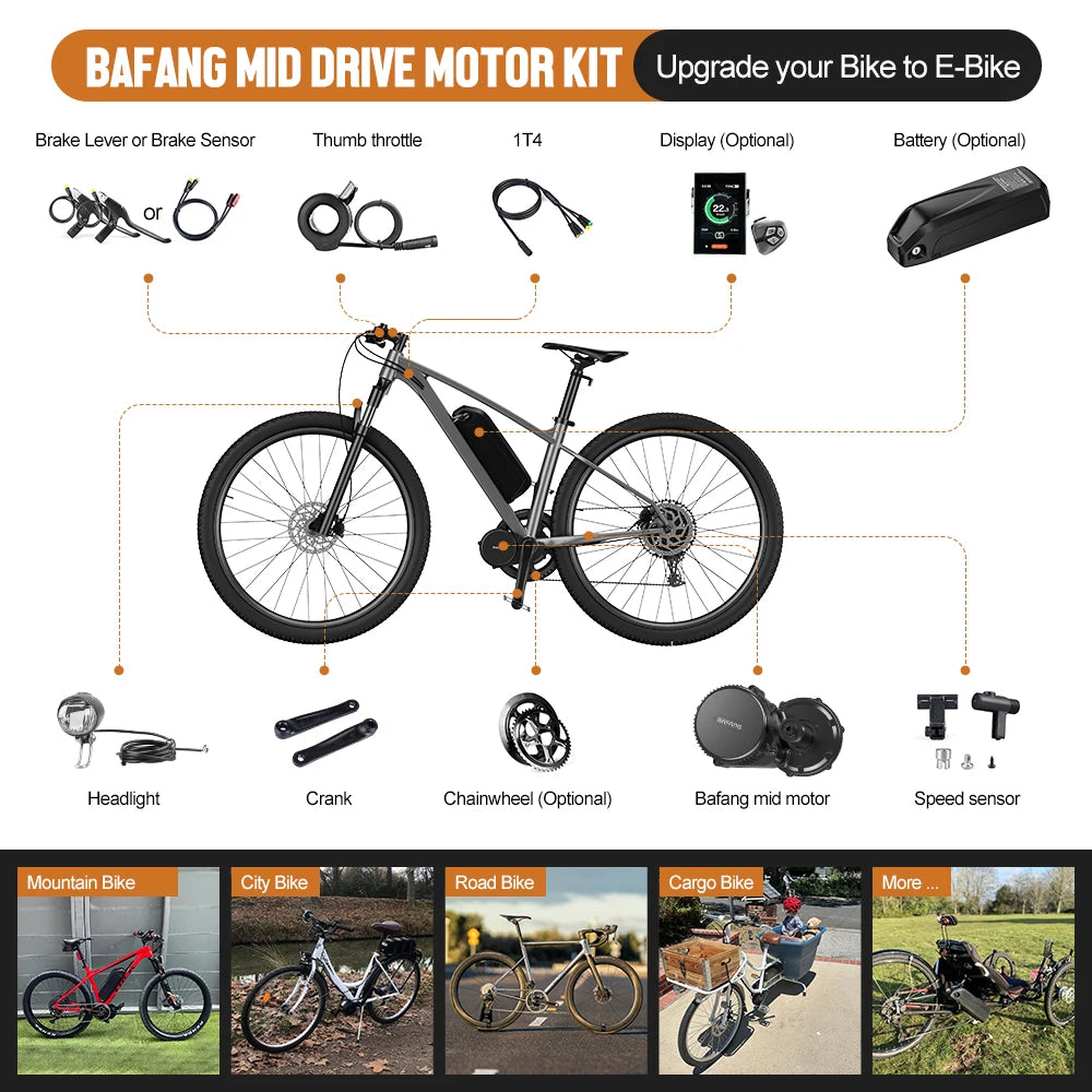 🚴 BAFANG 750W BBS02B BBS02 Mid Drive Motor Ebike Kit 🚴