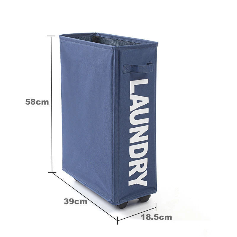 Laundry Basket with Wheels – Large Capacity Foldable Storage Bag for Yoga Mats & Dirty Clothes