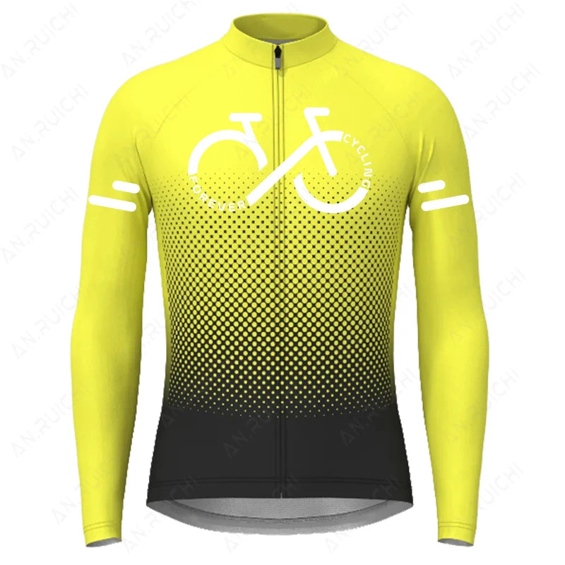 Gradient Color Cycling Jersey | 2023 Summer Long Sleeve MTB & Road Bike Shirt 🌈