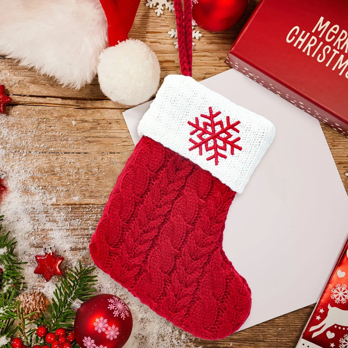 🎄 Cozy Christmas Socks for 2024 🌟 | Snowflake & Letter Knitted Stockings 🎅