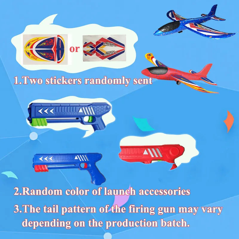 Kids 24/34cm Foam Plane Launcher Outdoor Toy for Boys and Girls