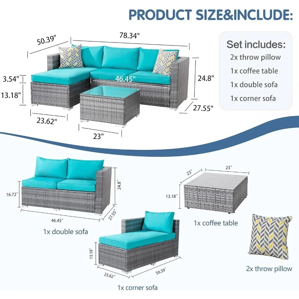 Outdoor Sofa 3-piece Set 🌞🏡