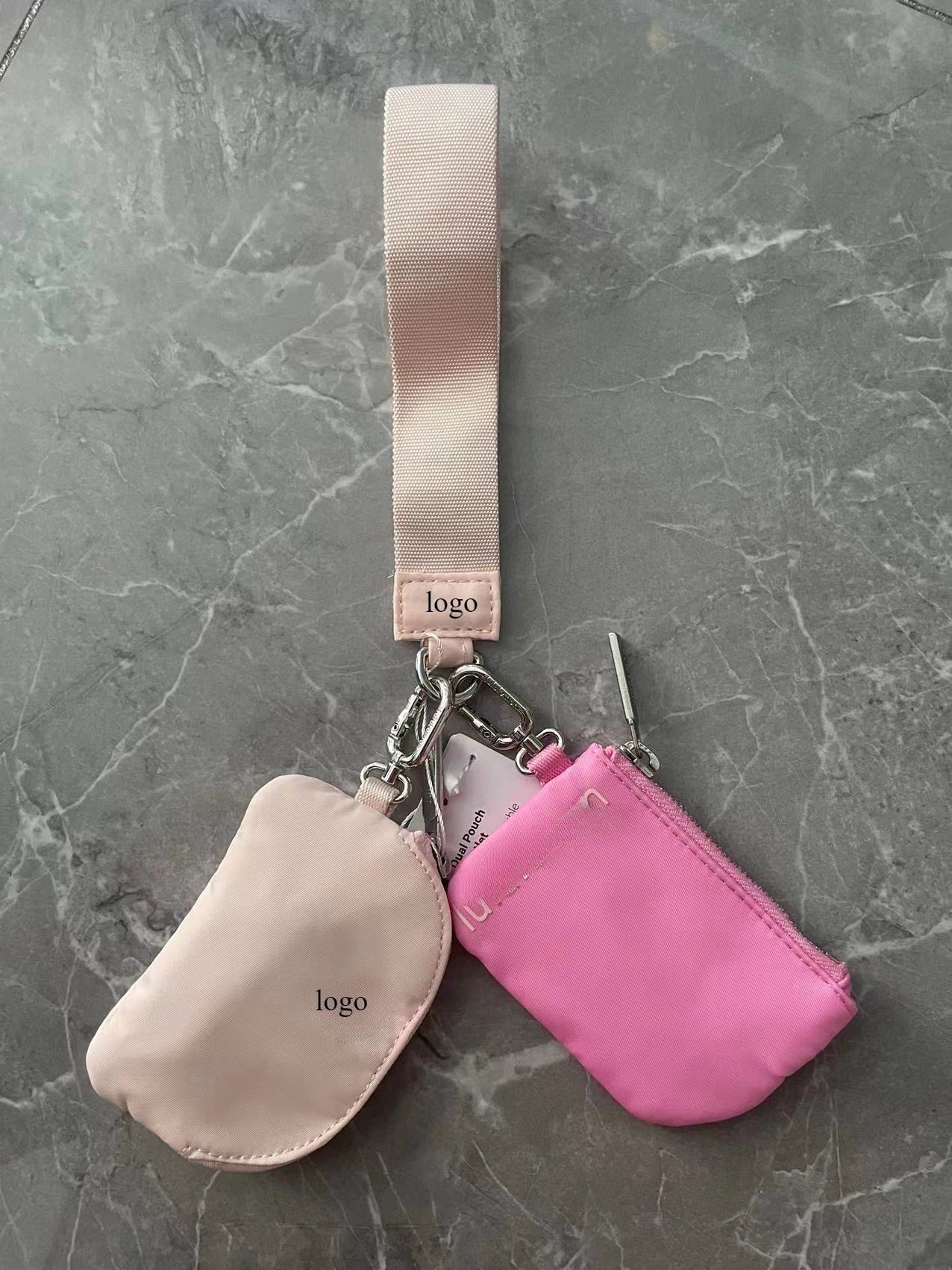 Portable Wrist Bag with Metal Label | Mini Card & Change Storage Bag | Bags for women