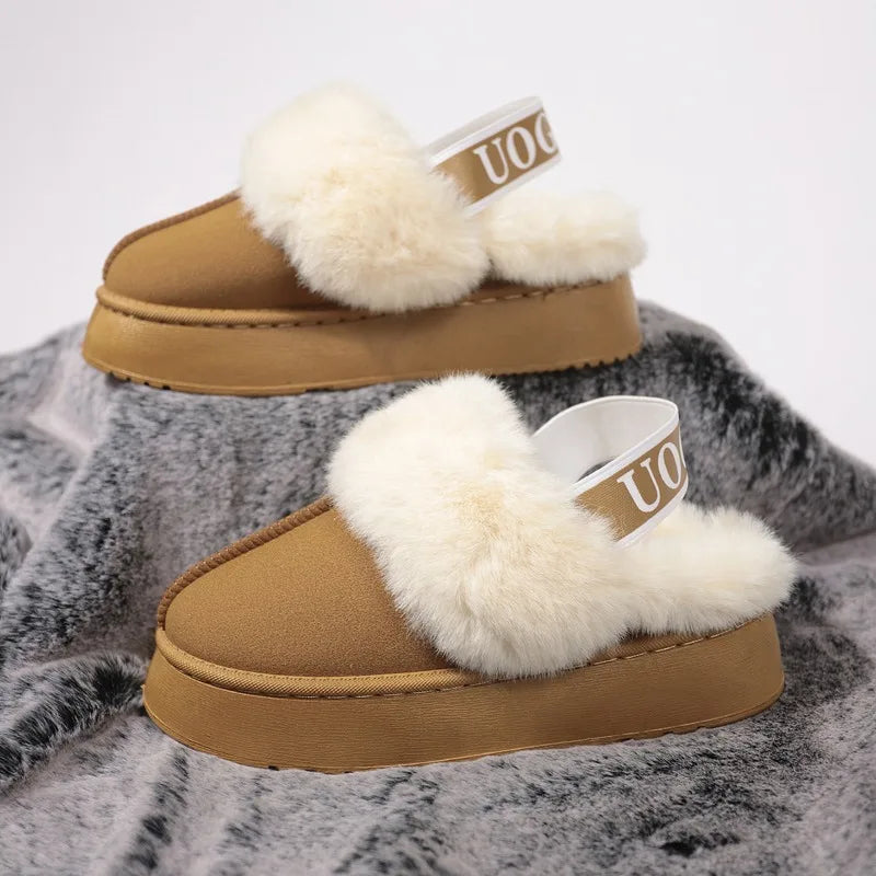 2024 Women's New Winter Plush Warm and Comfortable Snow Boots Fashion Suede Shallow Mouth Slip-On Flat Women's Shoes Zapatillas