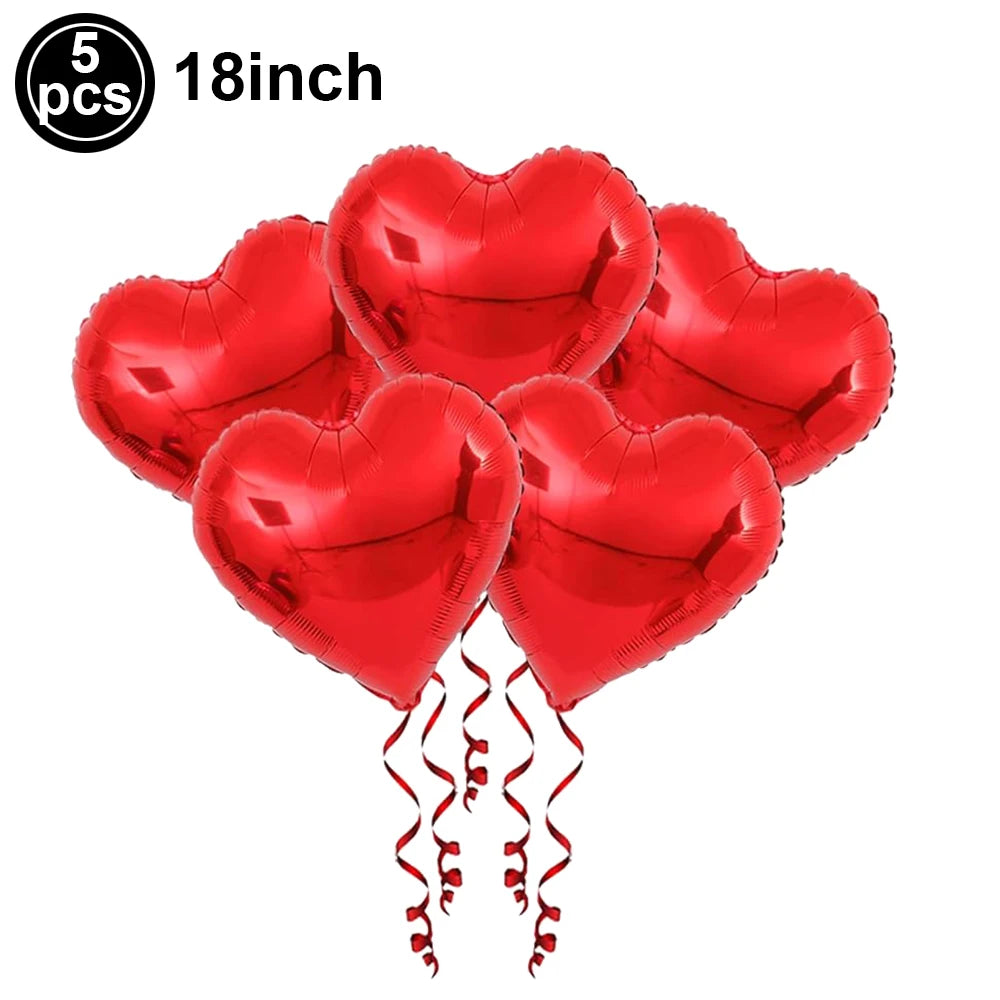 Large 132CM Rose Foil Balloon Big Red Rose Balloon Party Decor for Birthday Wedding Valentines Day Bride Shower Party Decoration