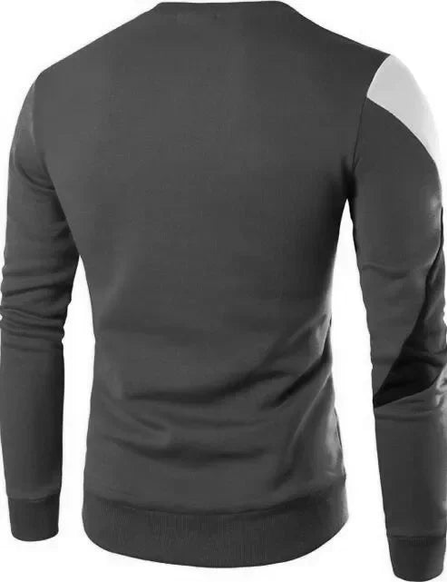 Spring New Men's Casual Long-Sleeved Color Block Sweater