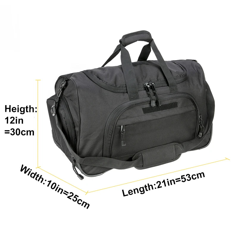 🏋️‍♂️ Waterproof Gym Bag | Men’s Sports & Travel Duffle | Tactical Military Fitness Training Bag | 60L Capacity