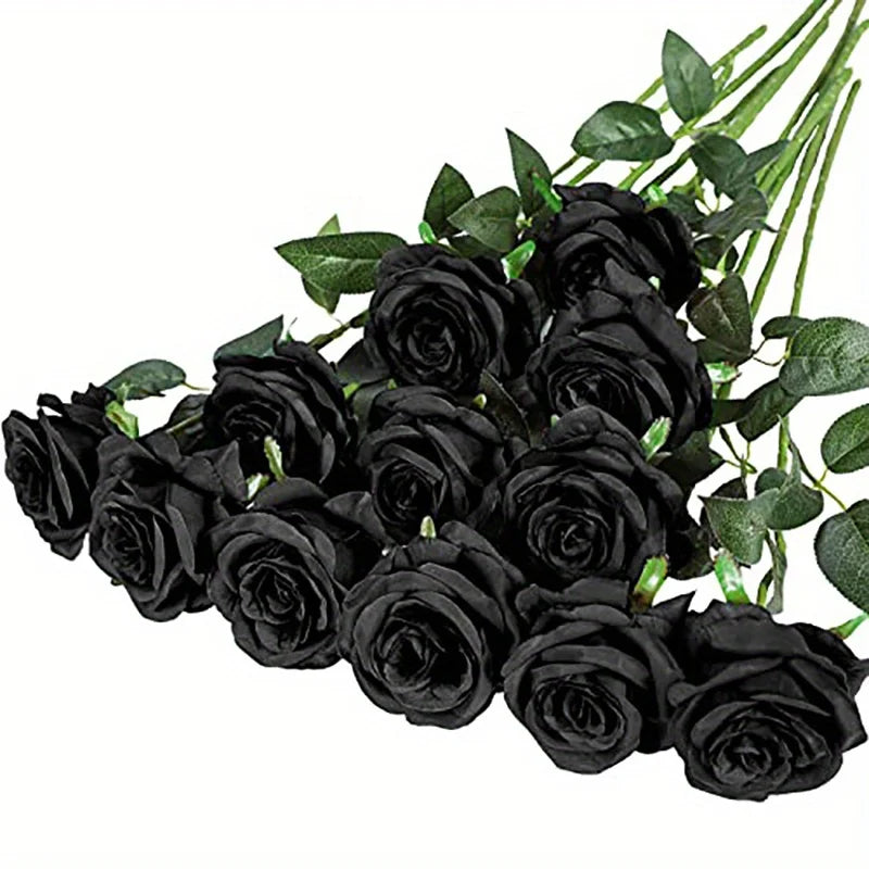 12PCS Realistic Artificial Rose Bouquet | Silk Fake Flowers for Weddings, Parties & Home Decor