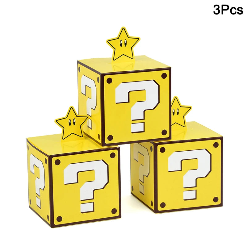 🎮✨ 3/6Pcs Question Blocks Candy Gift Box – Perfect for Kids' Video Game Theme Parties! 🎉🍭