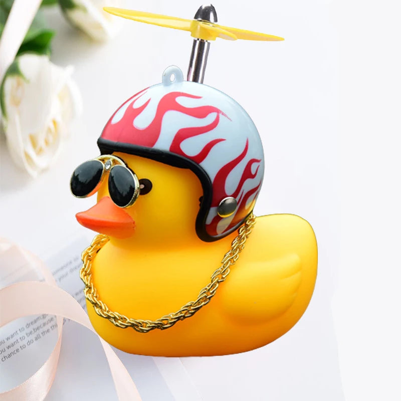 Car Duck with Helmet | Fun Wind-Breaking Cycling & Riding Accessory