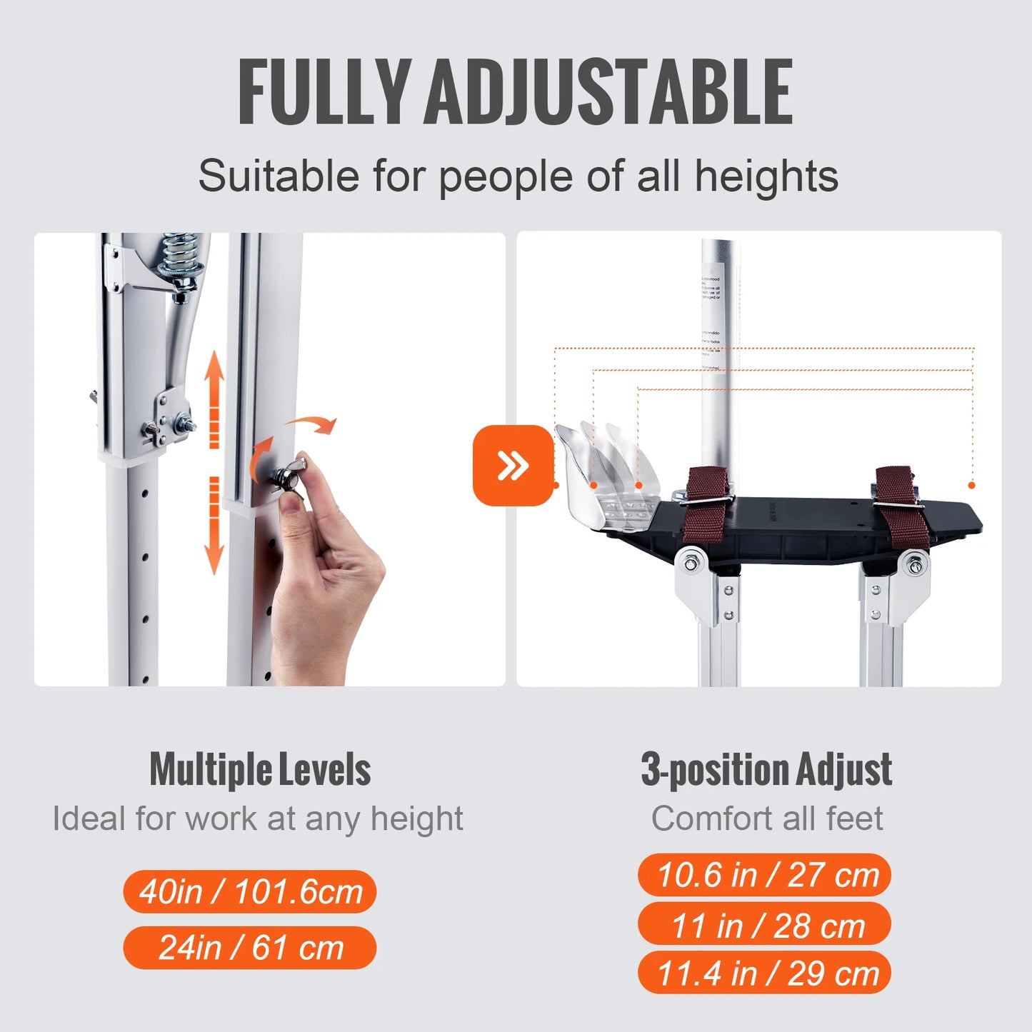 🌟 VEVOR Professional Aluminum Drywall Stilts Adjustable Plastering Ladder 🌟