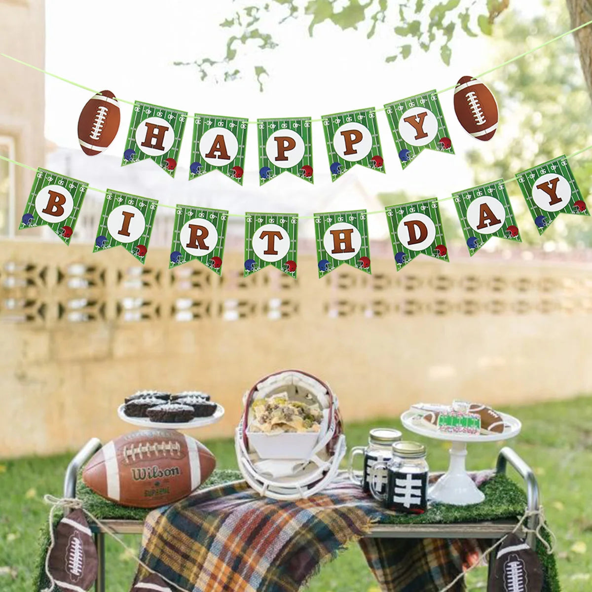 🏉 Celebrate in style with our Rugby Theme Birthday Flag Banner! Perfect for kids' parties, this football-themed decoration adds a sporty and festive touch to any event. 🎉