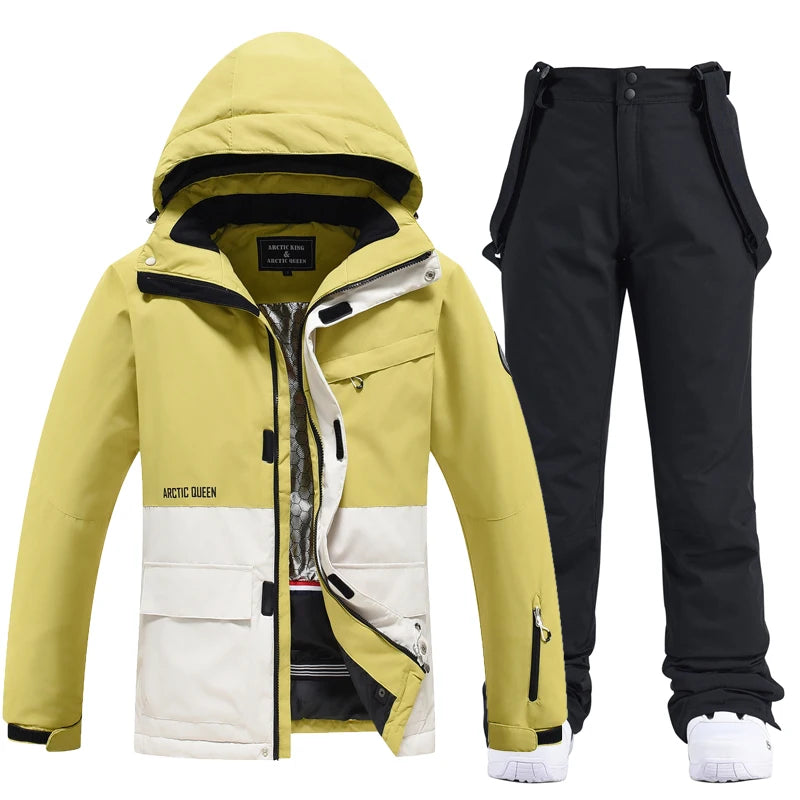 Unisex Snow Suit ⛷️ Waterproof Ski Jacket & Pants Set 🏔️ -30° Winter Snowboarding Outfit