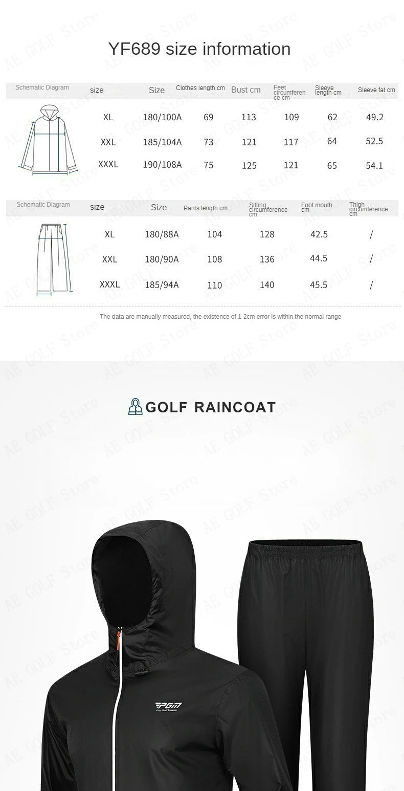 Men's Full-Body Waterproof Golf Raincoat 🌧️ | All-Weather Protection Golf Set