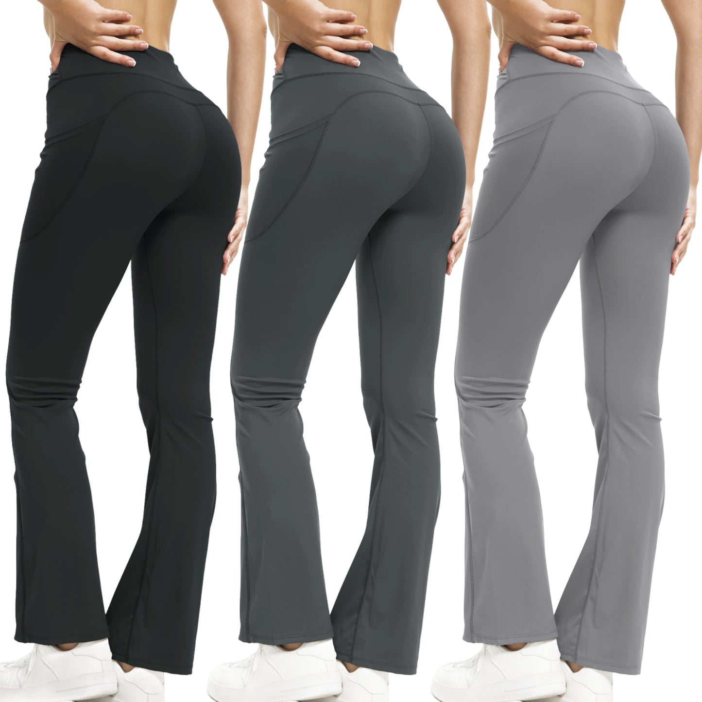 High Waist Flare Leggings with Pockets – Perfect for Yoga, Fitness, and Casual Wear