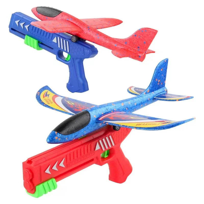 Kids 24/34cm Foam Plane Launcher Outdoor Toy for Boys and Girls