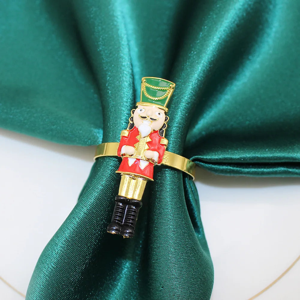 🎄 6PCS Cute Nutcracker Napkin Rings 🎅 | Charming Table Decor for Christmas & Winter Holidays 🍽️