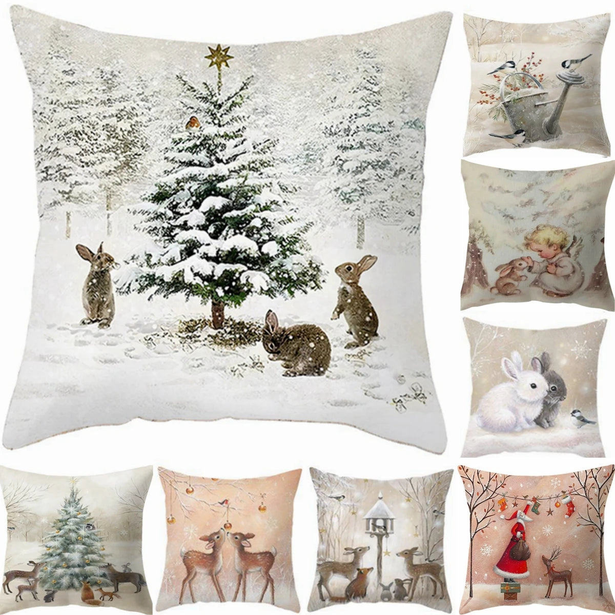 45cm Christmas Cushion Cover | Merry Christmas Home Decorations | Festive Noel Ornaments for 2024 & 2025