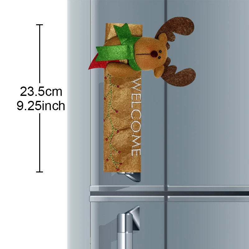 2024 Christmas Handle Covers | Santa Claus & Snowman Designs for Fridge, Oven, Dishwasher | Festive Kitchen Decor