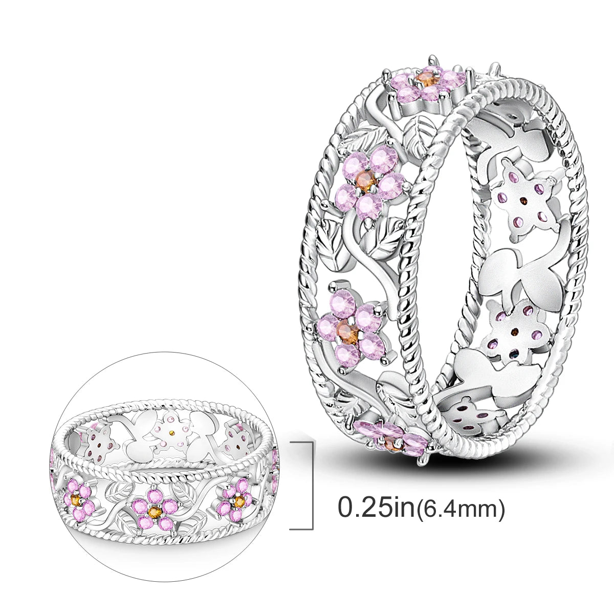 Silver Plated Infinite Love Firefly Ring Original Design Zircon Finger Rings For Women High Quality Wedding Jewelry Gift