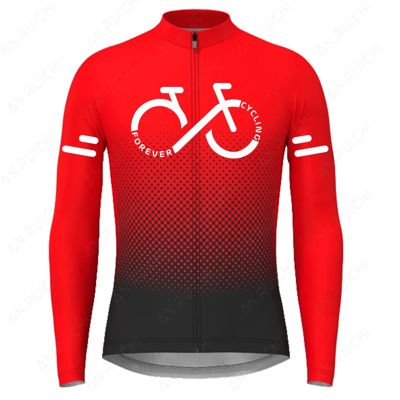 Gradient Color Cycling Jersey | 2023 Summer Long Sleeve MTB & Road Bike Shirt 🌈