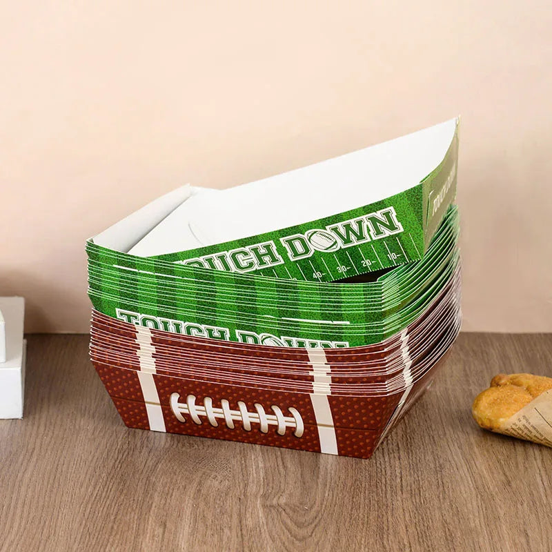 🏈 6Pcs Rugby-Themed Popcorn & Snack Boxes | Sports Party Must-Have! 🥳