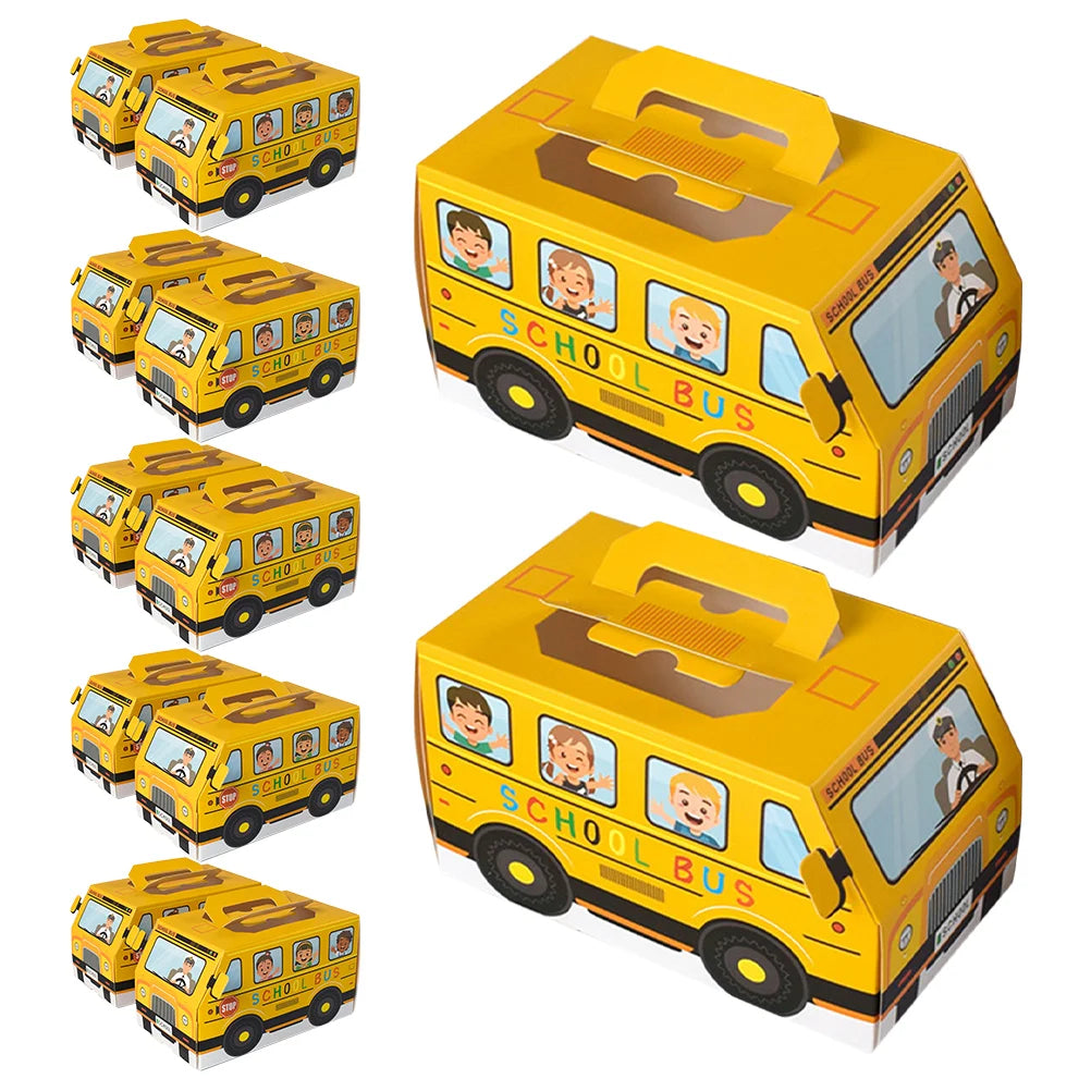 🚌✨ 12pcs Back-to-School Bus-Shaped Candy Boxes – Perfect Party Favors & Treat Boxes! 🎉🍬