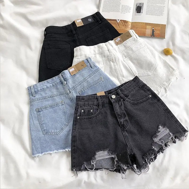 Casual High Waist Denim Shorts for Women