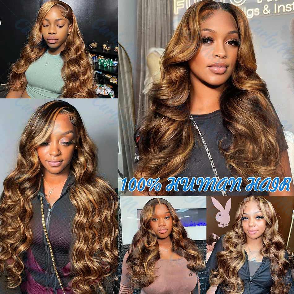 💇‍♀️ 30 Inch Body Wave Bundles 100% Human Hair Brazilian Highlight Bundles Ombre Virgin Raw Weave Color Bulk Braiding Hair Extension 💇‍♀️