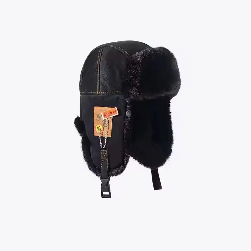 Bomber Hat Men Women Thick Warm Russian Ushanka Fur Hat Fashion Male Female Winter Hat Black Grey Earflap Ski Russian Cap