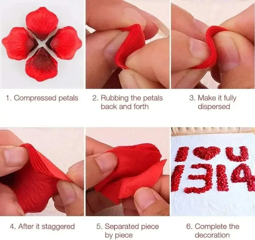 6000/100Pcs Silk Rose Petals | Romantic Fake Flower Petals for Weddings, Valentine’s & Party Decor