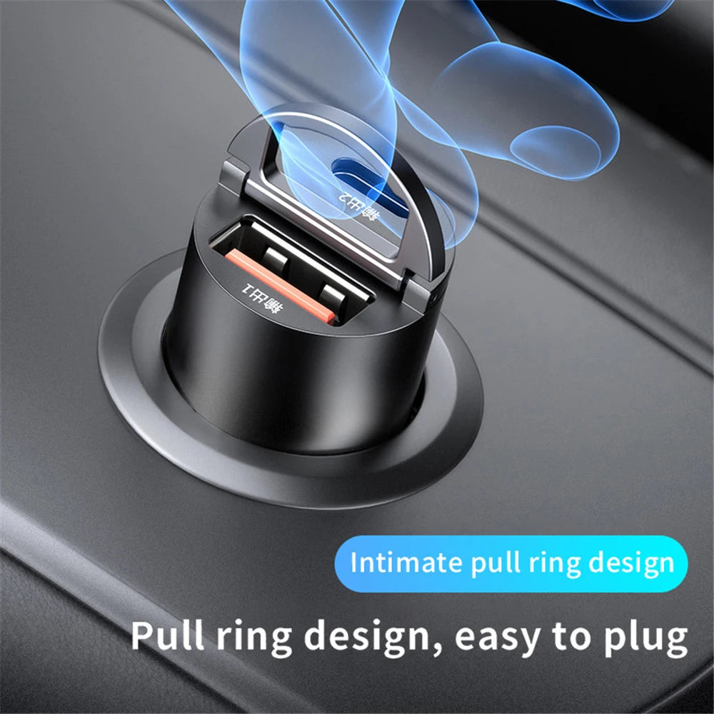 🔌 100W/200W QC3.0 PD Mini Car Charger 12-24V Lighter Fast Charging Car USB Type C Charger for Xiaomi Samsung Huawei iPhone Power 🔌