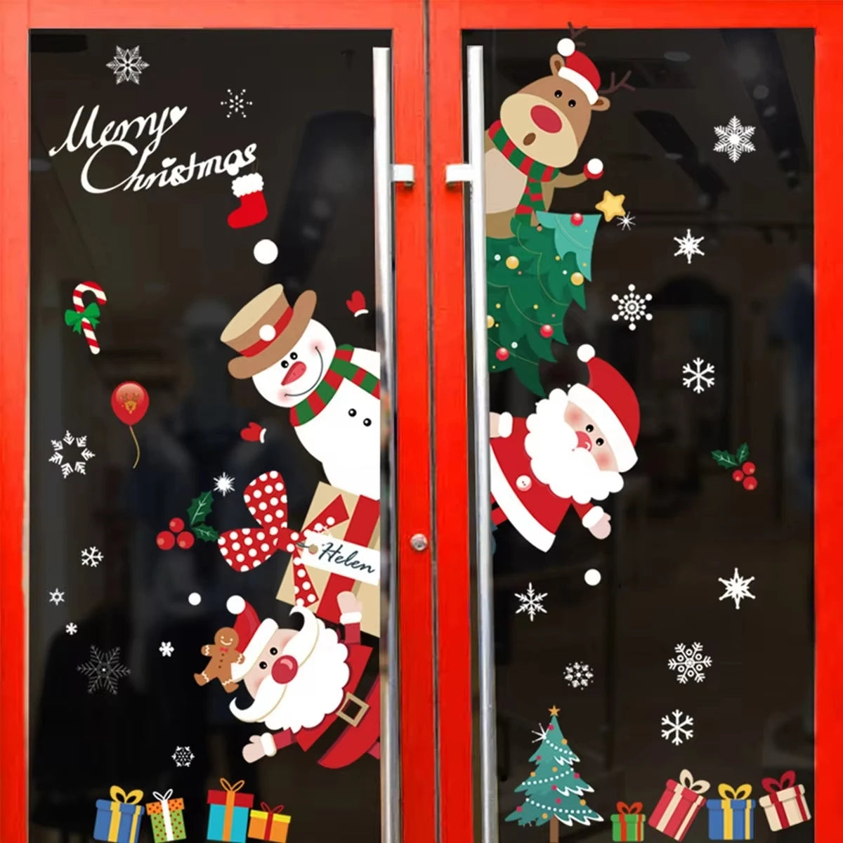 🎄 Festive Christmas Wall & Window Stickers 🌟 | 2024 Holiday Decorations & 2025 New Year Ornaments 🎅