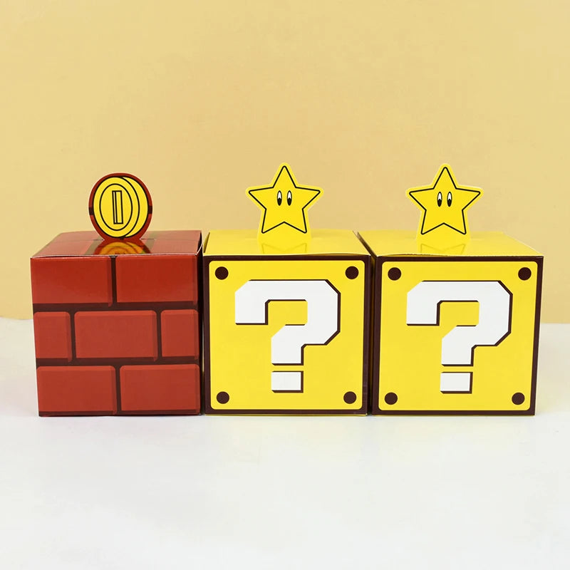 🎮✨ 3/6Pcs Question Blocks Candy Gift Box – Perfect for Kids' Video Game Theme Parties! 🎉🍭