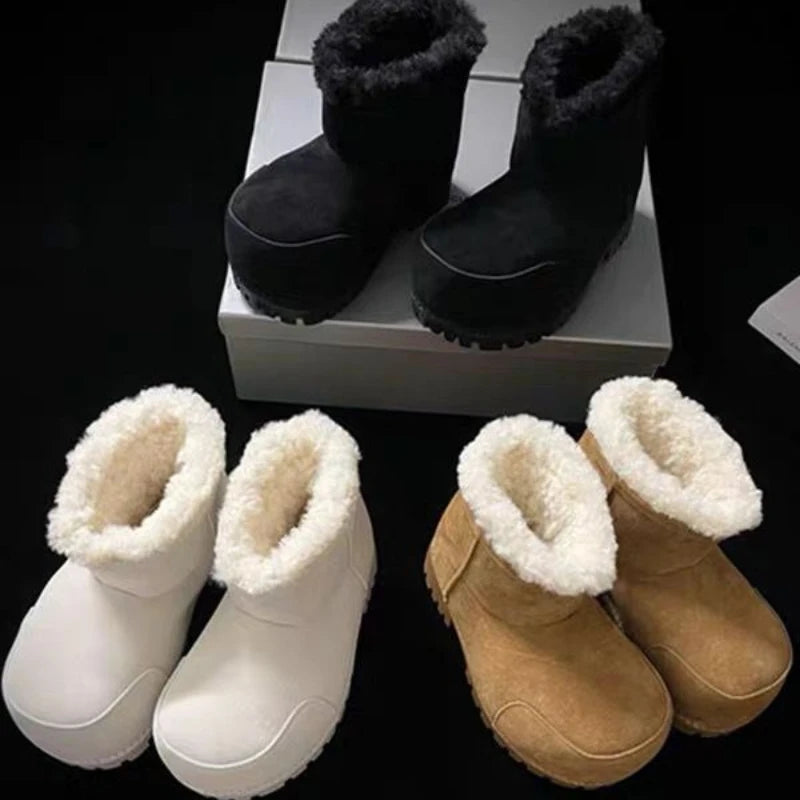 Women's Snow Boots - Flat Shoes Suede Warm Winter Boots