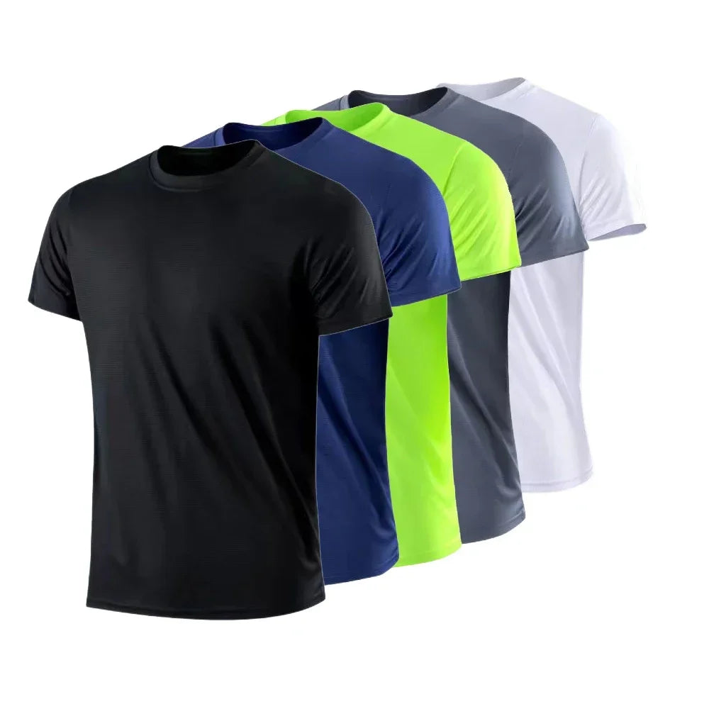 Men's Ice Silk T-Shirt – Quick Dry Gym Tee 💪 Summer Casual Running Shirt