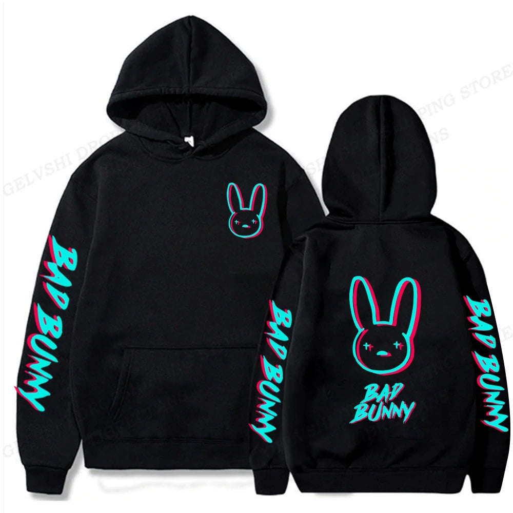 Debí tirar MAX fotos | Rabbit Print Unisex Hoodie – Streetwear Hip Hop Hooded Sweatshirt