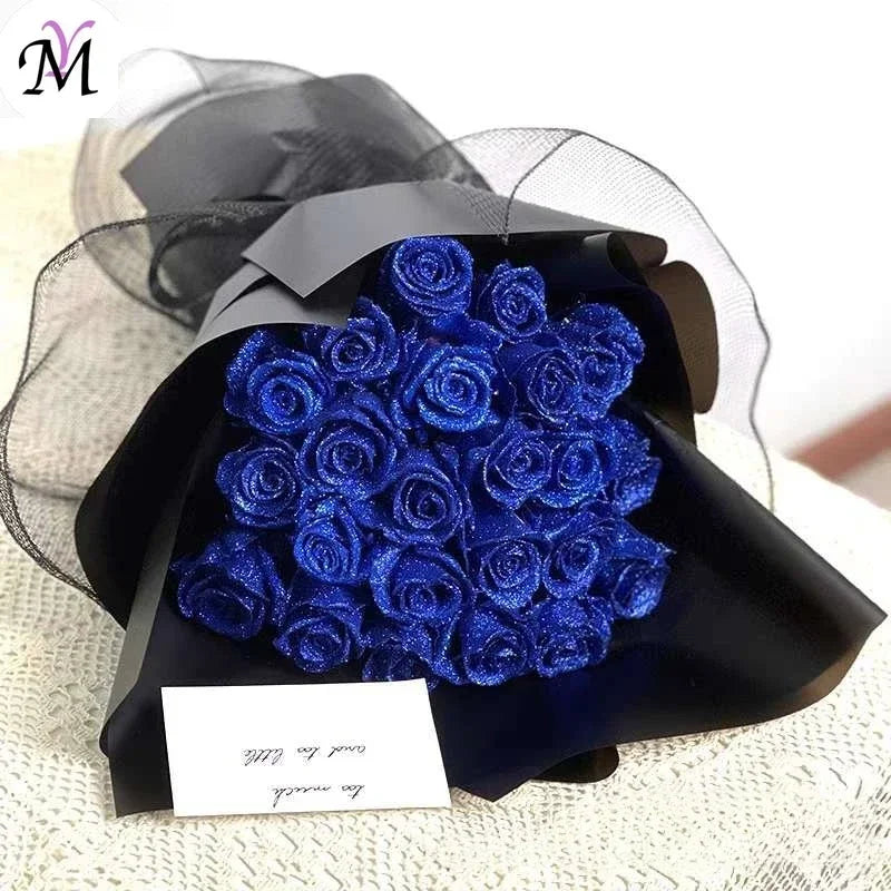 30/50PCS Glitter Artificial Roses | Valentine's Day & Wedding DIY Flowers | Romantic Gift for Wife, Girlfriend, Mother