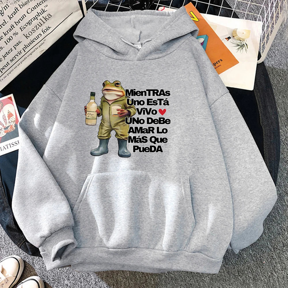 DeBÍ TiRAR +fOToS Hoodie |Unisex Vintage Frog Hoodie | 2025 Concert Ready Pullover Sweatshirt | Funny & Trendy Puerto Rico Summer Destination | Sudadera Unisex con Rana Vintage