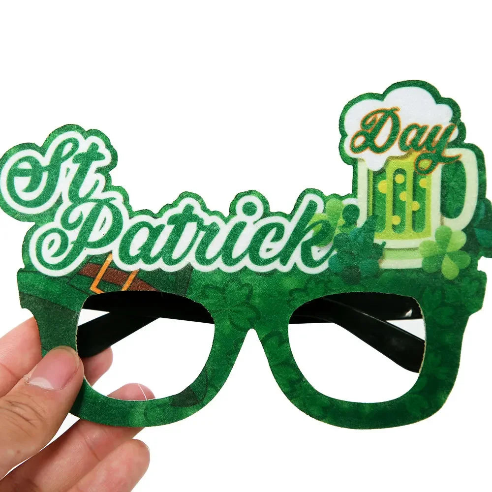 St. Patrick's Day Irish Clover Glasses Festival Supplies Photography Props Party Dress Up Funny Glasses