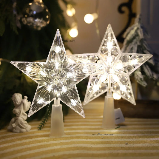 🌟 LED Christmas Tree Topper Star 🎄 | Illuminated Ornaments for Festive Home Decor & New Year 2025! ✨