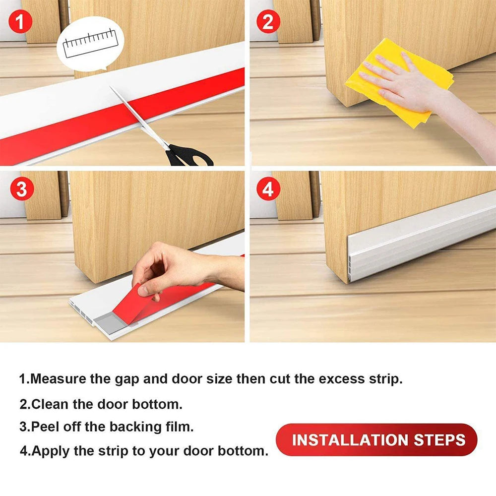 🚪 Door Bottom Seal Strip - Under Door Weatherstrip Draft Stopper 🌬️- Under Door Seal, Home Insulation