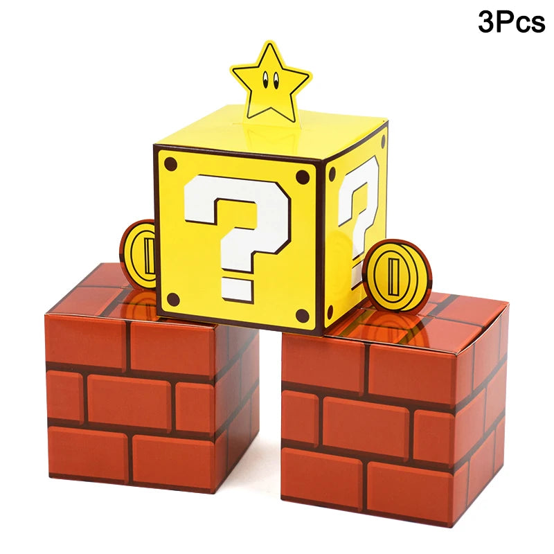 🎮✨ 3/6Pcs Question Blocks Candy Gift Box – Perfect for Kids' Video Game Theme Parties! 🎉🍭