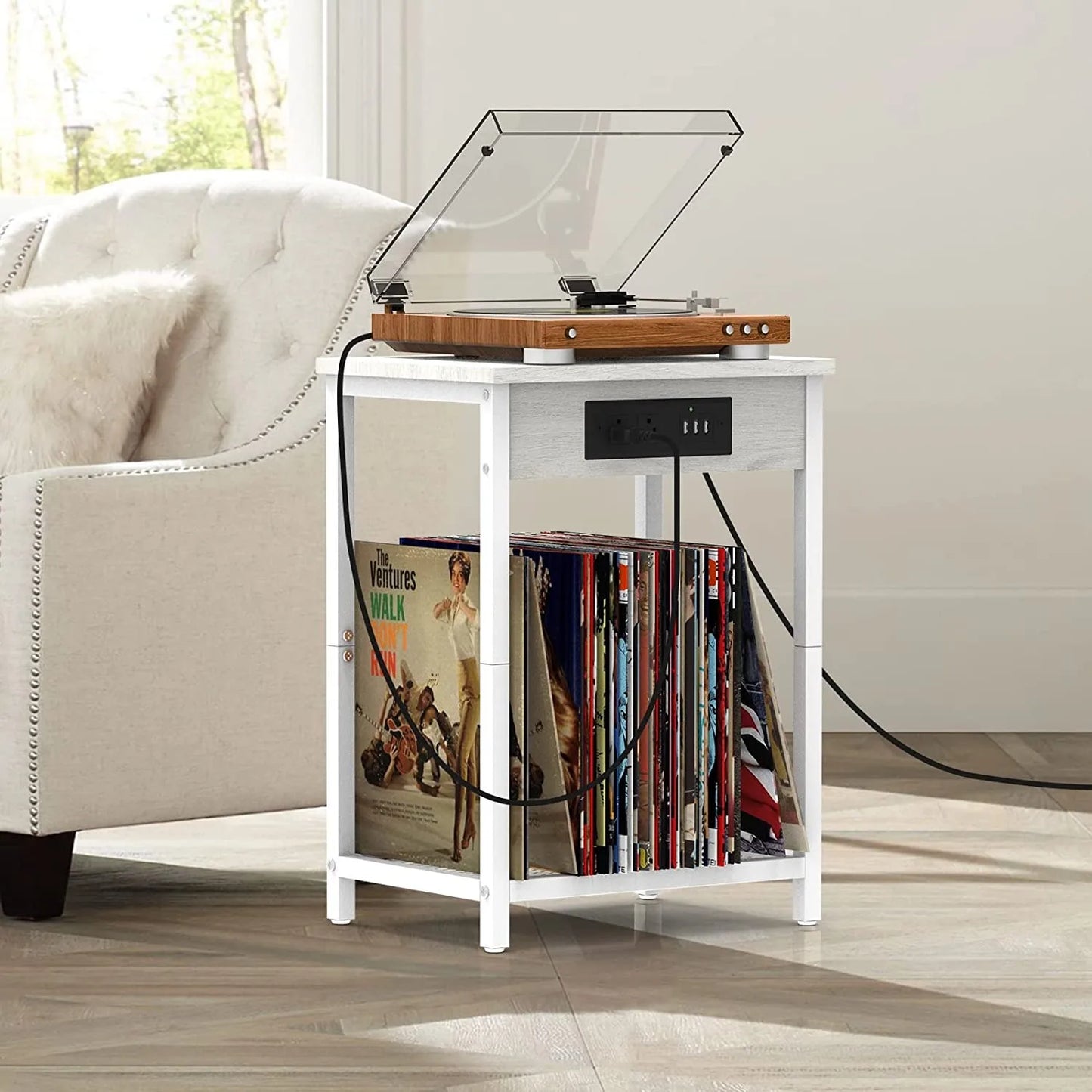 Nightstands Set of 2 with Charging Station