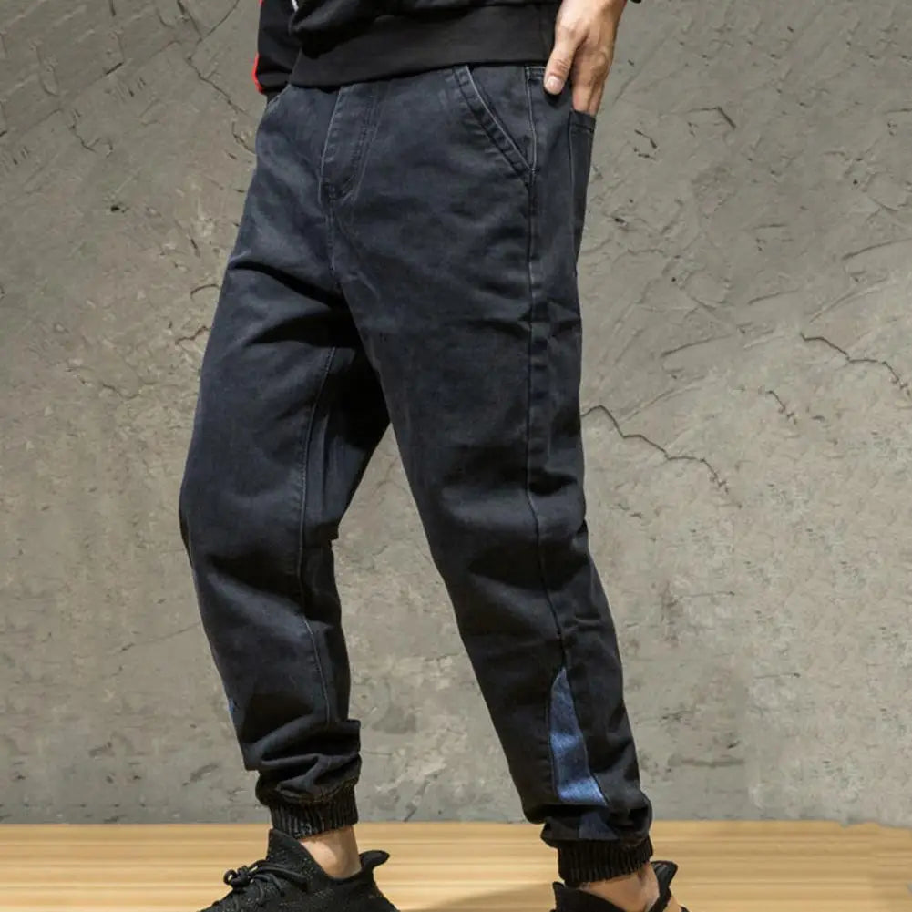 Loose Denim Harem Pants for Men | Drawstring Waist & Ripped Casual Trousers 👖