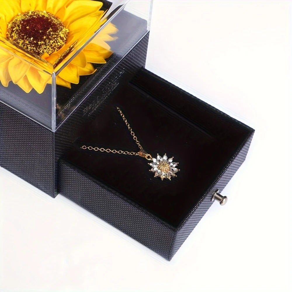 🌻 Elegant Sunflower Necklace Gift Set – A Symbol of Love & Loyalty 🌻