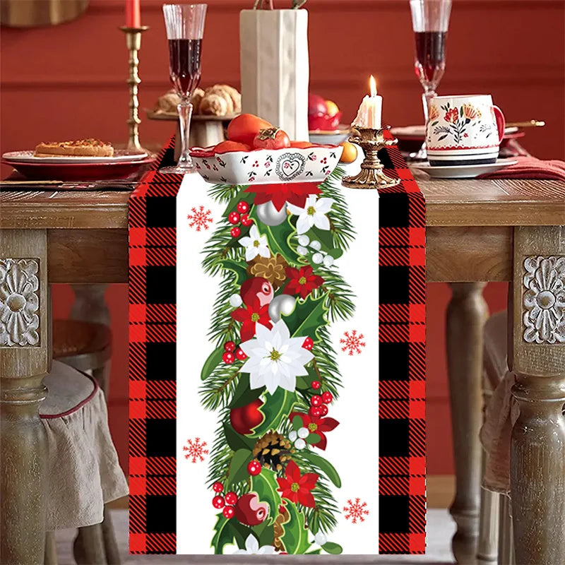 Christmas Table Runner | Merry Christmas Tablecloth for Home Decor | Xmas Ornament for Holiday Parties 2024