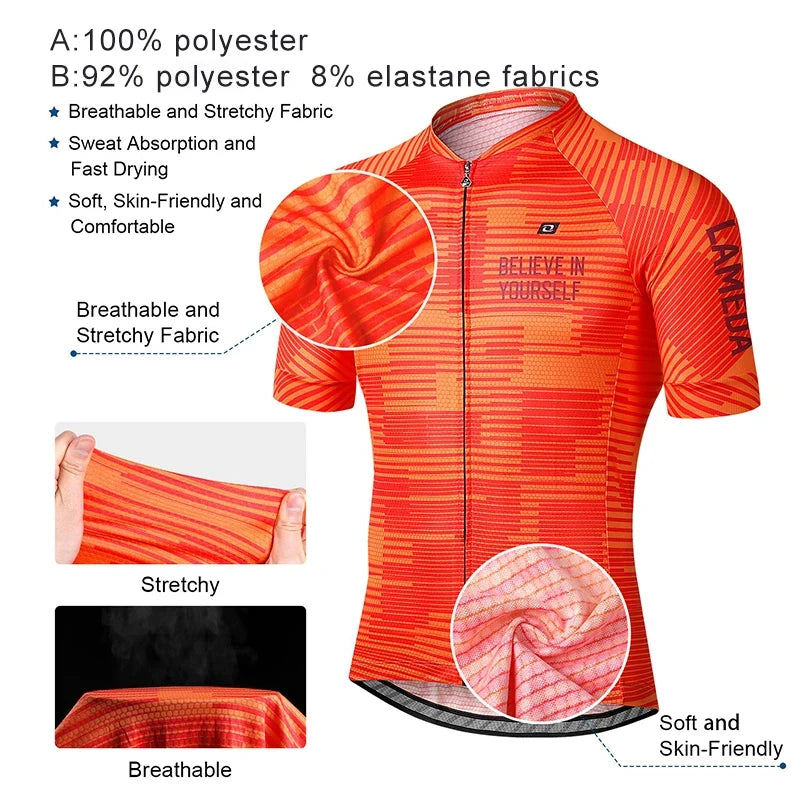 Men's Summer Cycling Jersey 🚴‍♂️ | Breathable, Quick-Dry MTB & Road Bike Shirt | Short Sleeve Sportswear