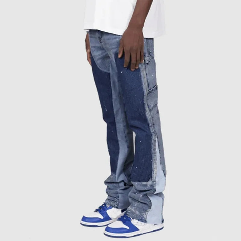 Y2K Baggy Stacked Jeans | 2024 Fashion Patch Denim for Streetwear Style 🌟