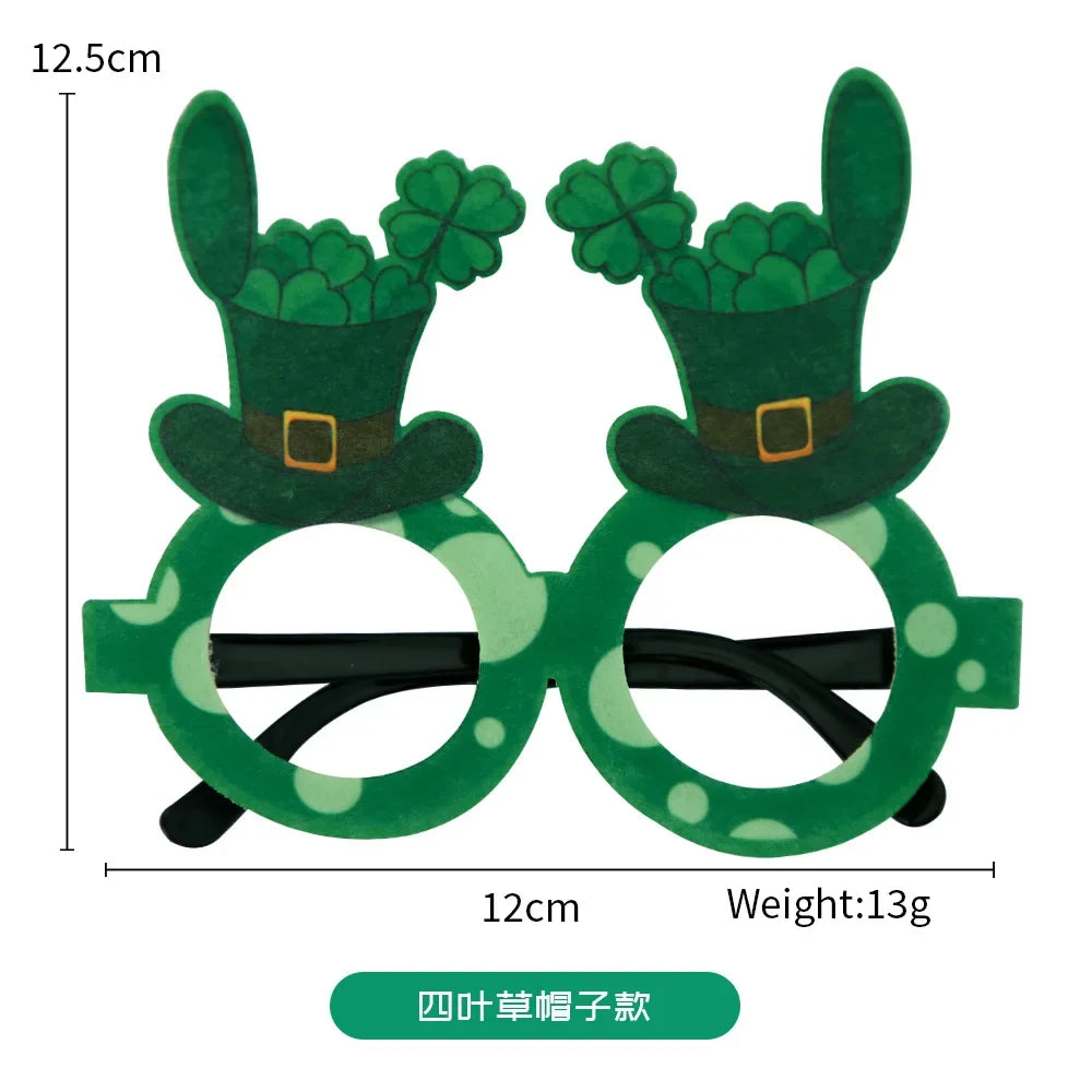 St. Patrick's Day Irish Clover Glasses Festival Supplies Photography Props Party Dress Up Funny Glasses